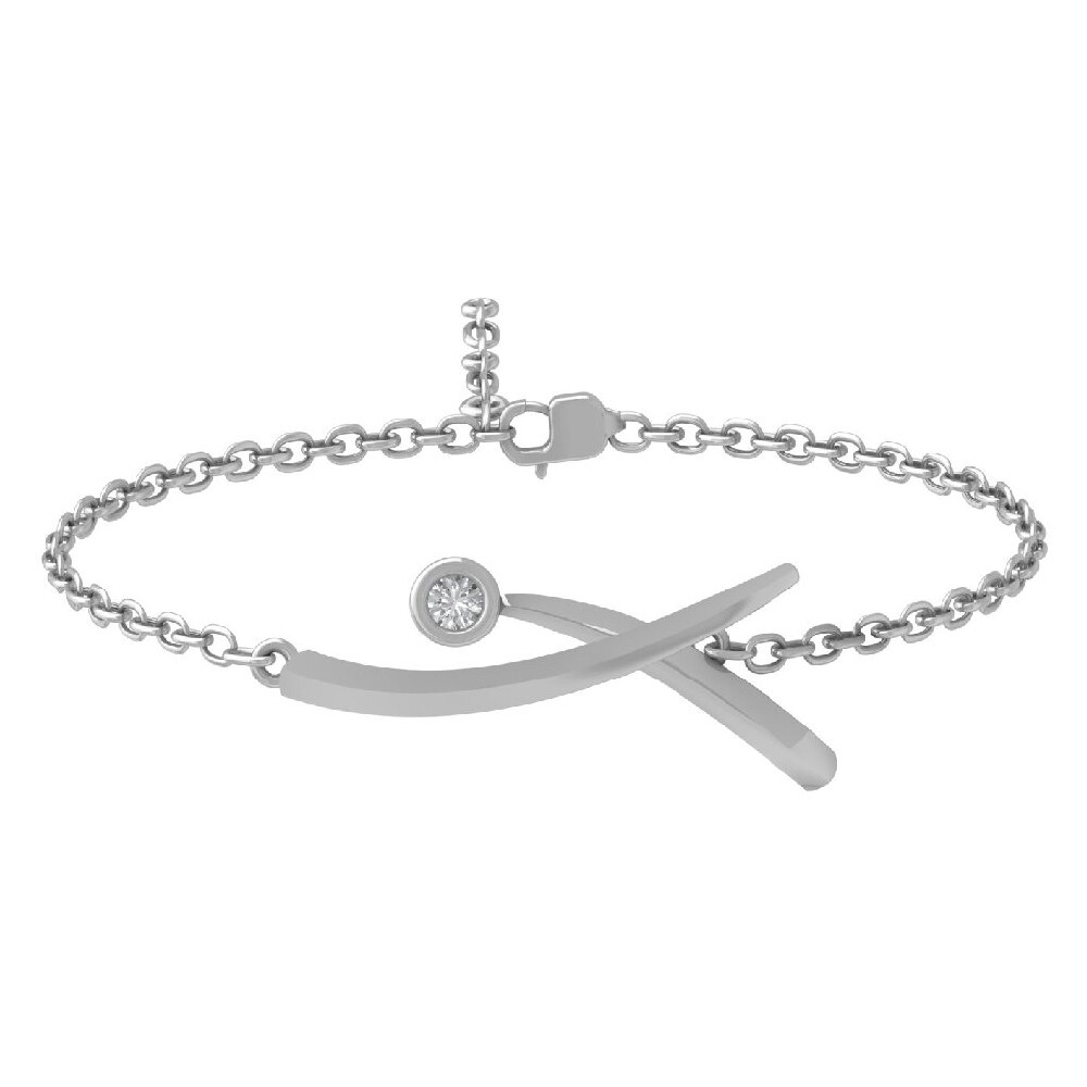 14k White Gold Lab Grown Diamond Fashion Bracelet 7