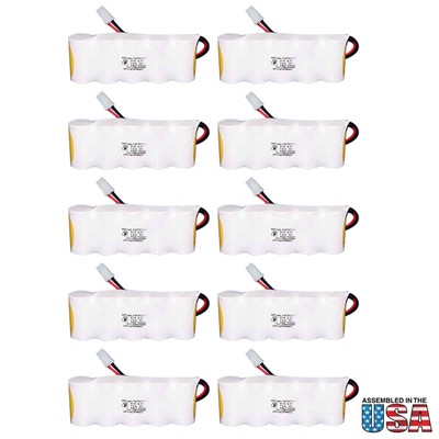 10pc Emergency Light Battery For Lithonia ELB0604N 406796-000 Flat Pack