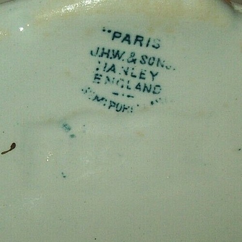 RARA antica "Parigi" GRAVY BOAT J.H.W. & Sons Hanley Inghilterra - Foto 4 di 5