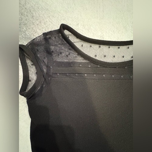 Children's Place Black LBD Mesh Dot Fit Flare Mesh Dot Cute Dress L Large 10/12 - Picture 3 of 7
