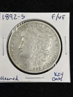 Morgan Silver Dollar 1892-S $1 F/VF Key Date, Cleaned, 90% Silver