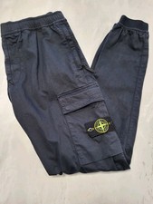 Stone Island Black Cargo Utility Tapered Trousers Cuffed Ankle Mens W36.PWB
