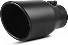 AUTOSAVER88 4" Inlet Black Exhaust Tip 4" Inlet 6" Outlet 12" Long Universal