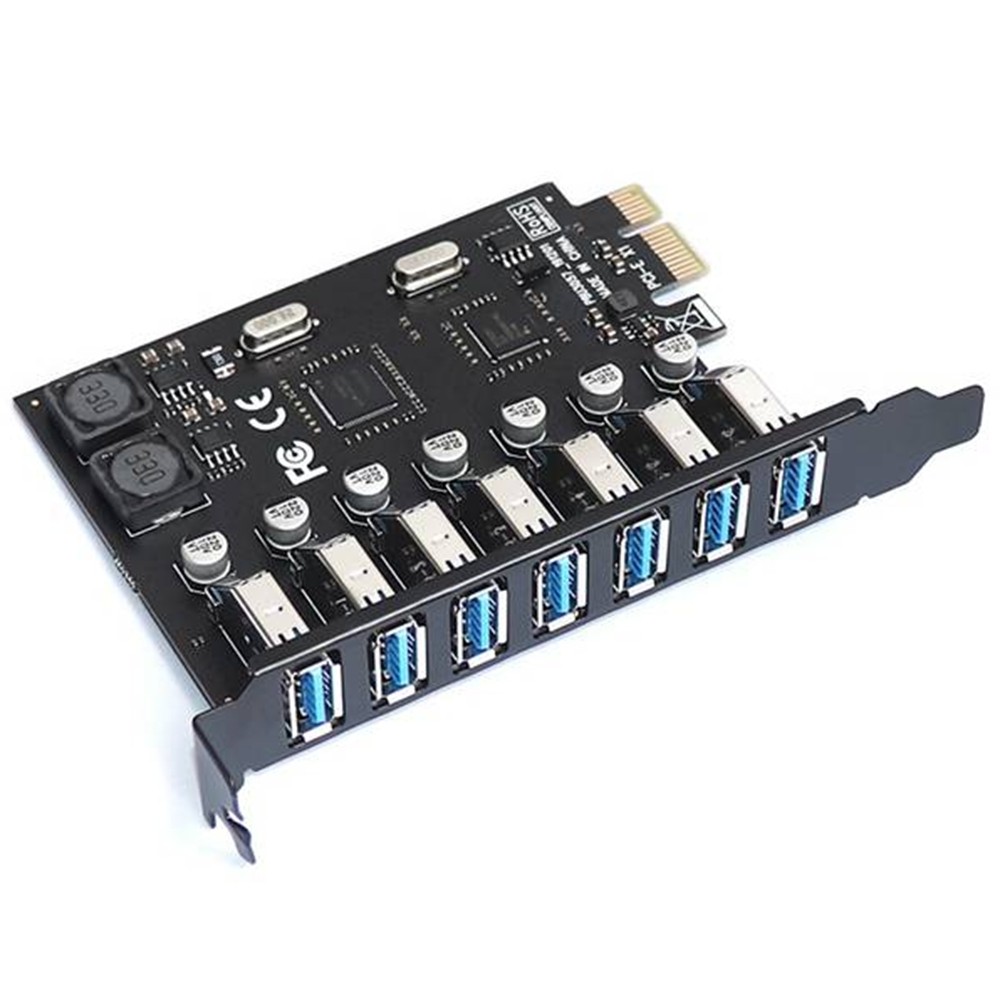 4X(Adattatore PCI Express USB 3.0 PCI e un 7 Porte Scheda Adattatore di Esp5343