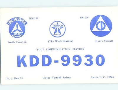 Pre-1980 RADIO CARD - Loris by North Myrtle Beach & Conway & Florence SC AH2259