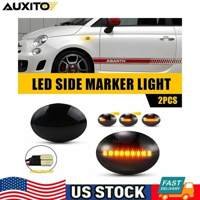 LED Side Marker Light Turn Signal Lights TWO Custom for Fiat 500 2-Door 2007-19