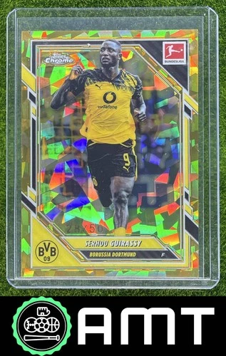 Serhou Guirassy 2025-26 Topps Chrome Bundesliga Sapphire 28/50 Gold Dortmund