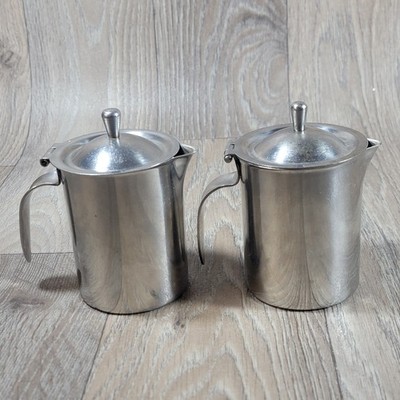 Vintage Flip Lid Stainless Creamer Pitcher  Bloomfield Industries Coffee 