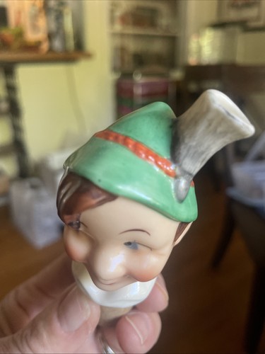 Tappo bottiglia ceramica vintage elfo Peter Pan stile tedesco pixie versatore liquore - Foto 17 di 20