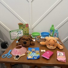 Melissa  Doug Pet Feeding  Grooming Pet Care Kit Play Set Dog Cat Plush Extras