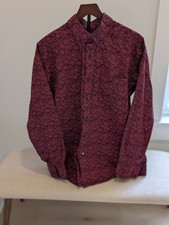 Ariat Button Down Long Sleeve Shirt Mens Sz L Floral Logo Western Cowboy