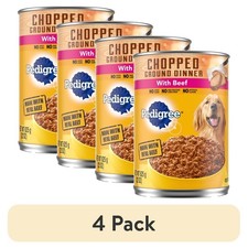 4PACK Chopped Ground Dinner With Beef Adult Soft Wet Dog Food 22 oz Cans 2.82 per gallon