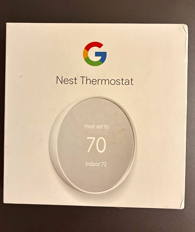 Google Nest Thermostat GA01334-US Wi-Fi Touch White w/ Trim Plate Hardware