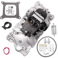 For 1955-86 Sbc Small Block Chevy Carburetor Br-67318 Dual Plane Intake 2701