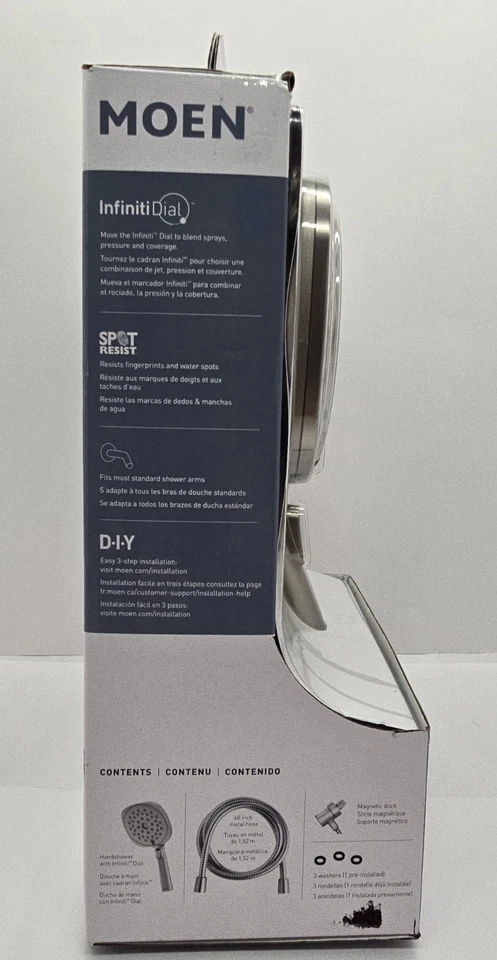 Moen Verso Handheld Magnetic Shower Head InfinitiDial Brushed Nickel 220H4EPSRN - Image 4 of 4