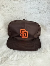 San Diego Padres 1980s Vintage Snapback Hat Cap Brown