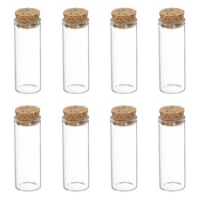 uxcell 8Pcs Mini Glass Bottles with Cork Stoppers, 12ml Small Clear 12 ml