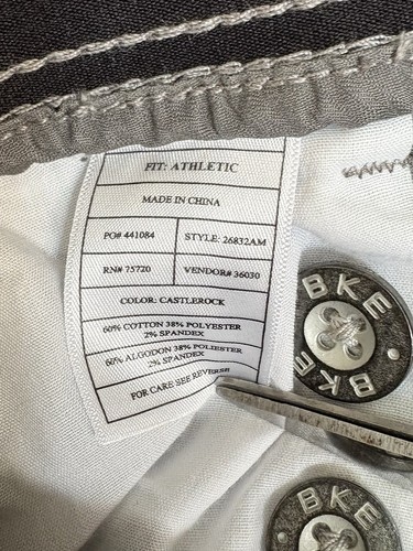 Neu BKE Shorts Herren Größe 34 grau sportliche Passform Cole Chino Shorts Taschen Etikett - Bild 12 von 17