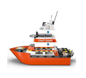 LEGO City Coast Guard Rescue Boat Helicopter Building Set 60504, 742 Pieces