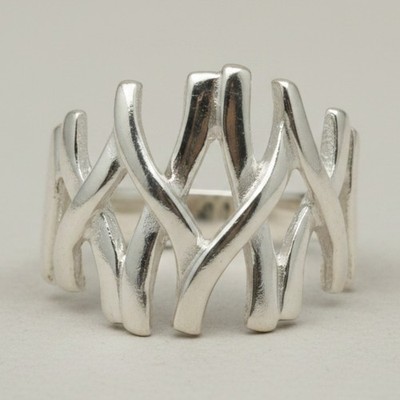 Stilvoller Echt Sterling Silber Ring schlicht massiv 925 Handarbeit nickelfrei