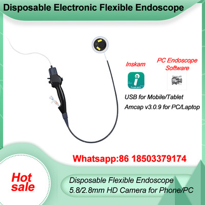 Disposable Flexible Endoscope HD Camera with Suction (5.8/2.8mm and 2.8/1.2mm)