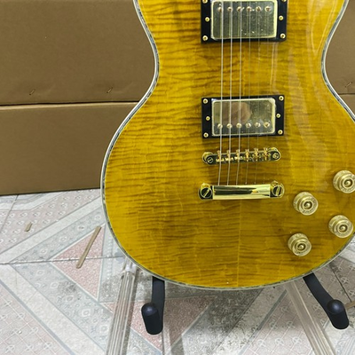 #ad Abalone Inlay Custom LP Style Electric Guitar Yellow Flamed Maple Top Brand new $302.40