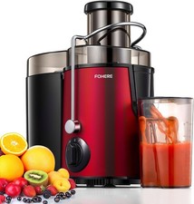 FOHERE Juicer Machine for Whole Fruit Vegetables 3 Speed Red 400W