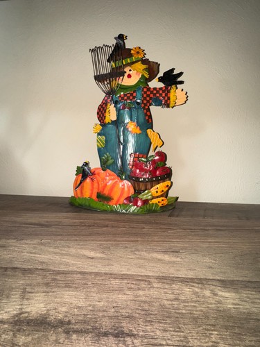 Letrero de bienvenida de espantapájaros de otoño 20"x12" decoración de acción de gracias de metal - se pliega plano - Imagen 7 de 11