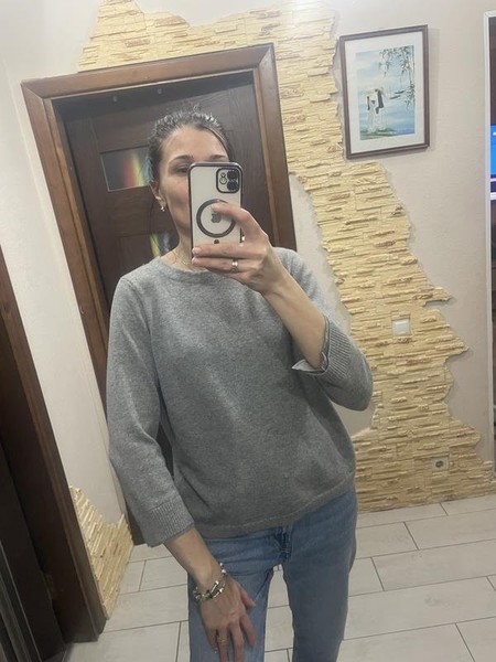 Women Jigsaw Sweater Grey Denim 38 / M / 46
