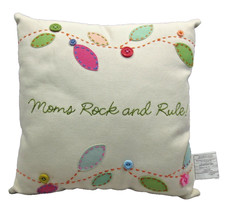 Hallmark Baby Room Pillow MOMS ROCK AND RULE Square 10x10 Inch