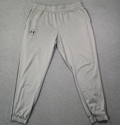 Under Armour Joggers Men XL Gray Spellout Logo Pockets Drawstring Gym Casual