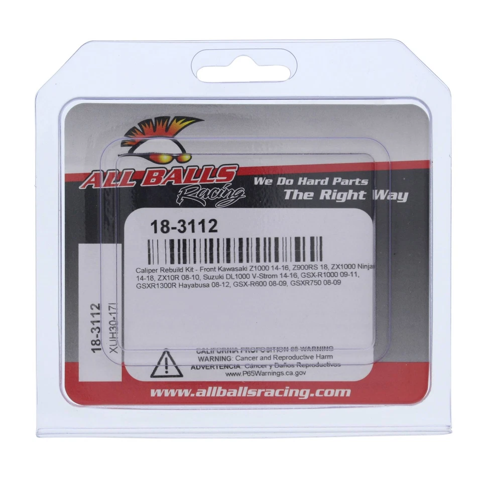 All Balls Front Caliper Rebuild Kit 18-3112 For Kawasaki ZX 10R Ninja 08-09 Foto 4 de 4
