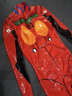 Latex Gummi Rubber EVA 02 Asuka Langley cosplay Catsuit customized 0.4mm #1284