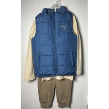 NWT Puma  Kids 3-Piece Set Puffer Vest, Tee, Joggers  Size 5