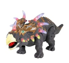 Dinosaur Century Walking Flashing Light TRICERATOPS w/ Realistic Sounds