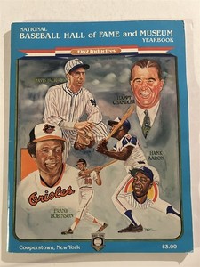 1982 COOPERSTOWN Hall Of Fame Induction Yearbook HANK AARON Frank ROBINSON 