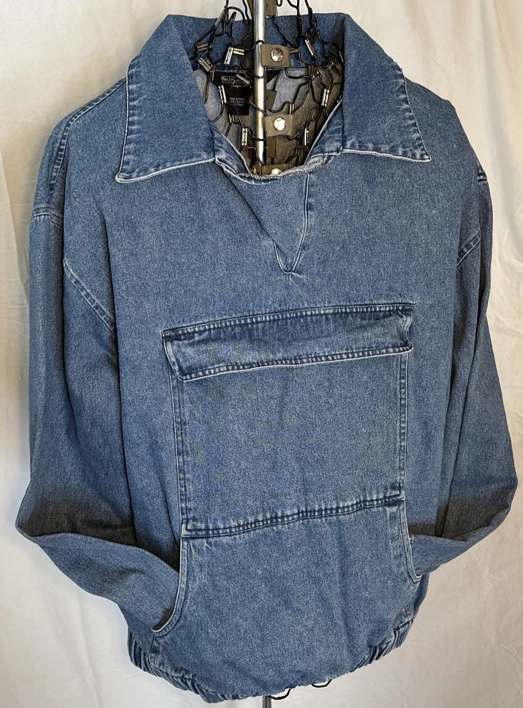 Vtg The J Peterman Co Lexington Kentucky Mens L 90s Denim Anorak