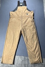 Berne Insulated Duck Canvas Bib Overalls Mens 2XL Tall 52-54 Work Farm READ 