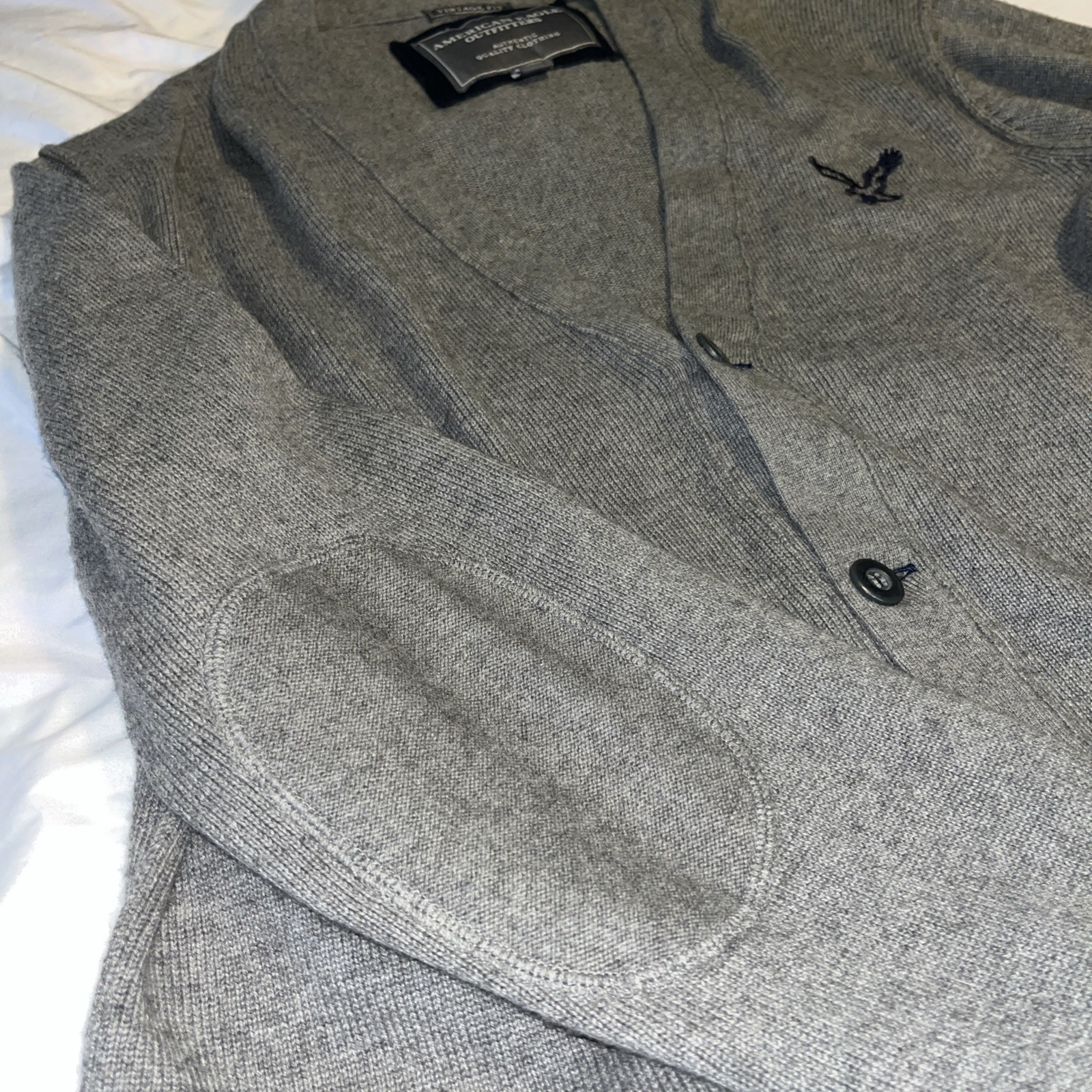 American Eagle Gray Wool Button Sweater Cardigan … - image 3