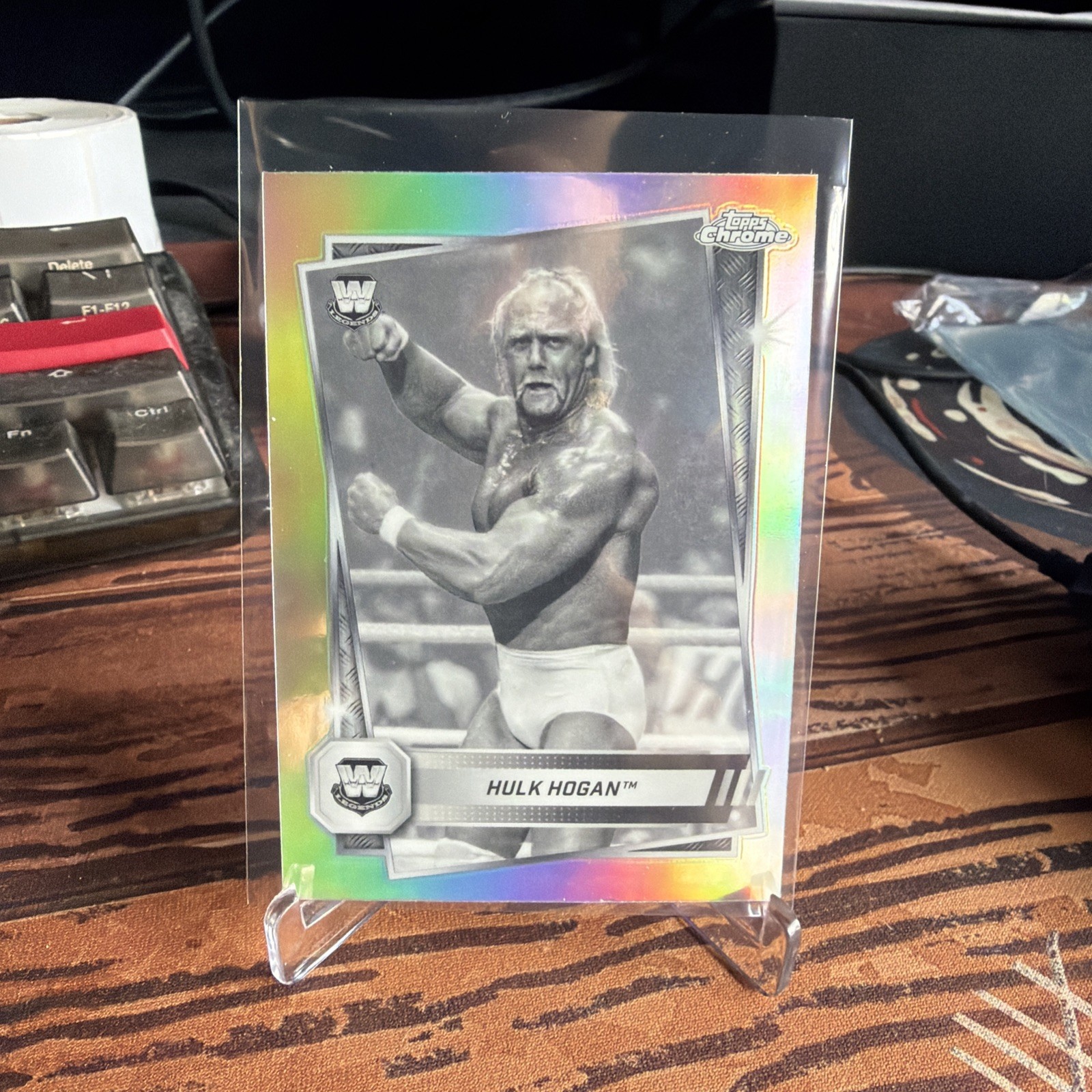 Hulk Hogan #12 Sepia Refractor Card - WWE Topps Chrome 2025