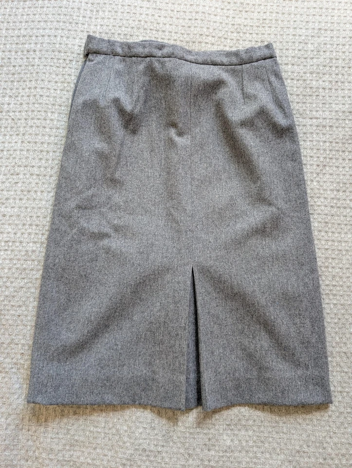 Saia Pendleton Vintage Feminina Pequena 8 Cinza Lã Forrada Clássica Carreira EUA 90s - Imagem 3 de 4