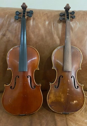 old used Two full size violin for restoring  - Picture 1 of 7