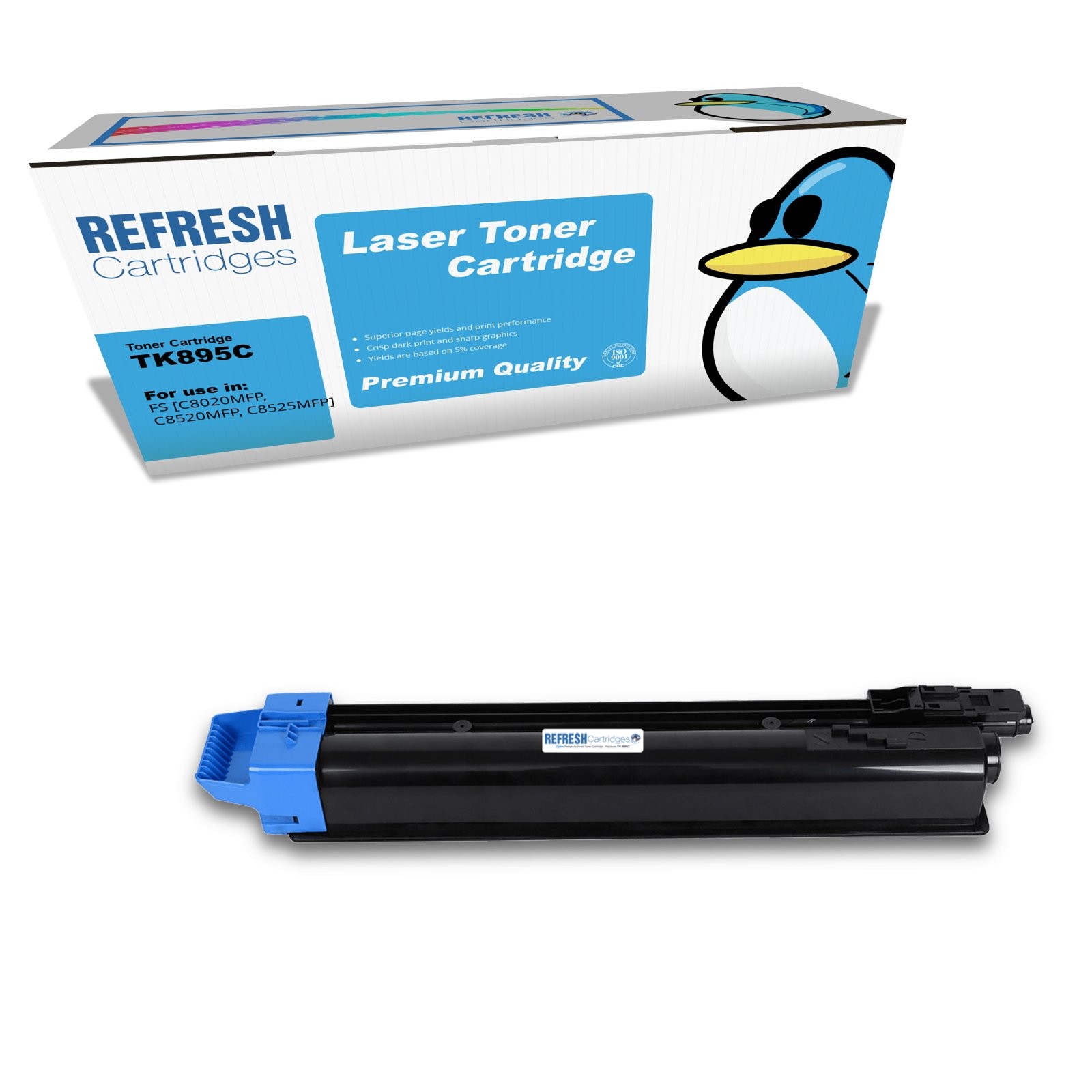 Refresh Cartridges Cyan TK895C Toner Compatible With Kyocera Printers