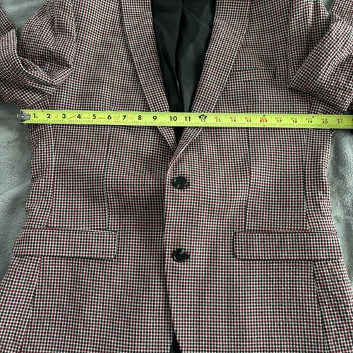 ASOS New Skinny Blazer Jacket Men's 44 Reg Black Red White Stretch Sport Coat - Picture 8 of 15