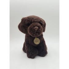 Aurora Miyoni Chocolate Lab Retriever Puppy Stuffed Animal Plush Dog Sitting