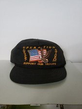 Vntg Operation Desert Storm Hat Cap SnapBack Patch Eagle American Flag Made USA