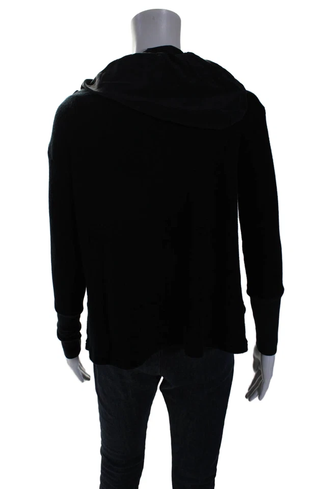 Suéter con capucha y cordón de lana azul marino talla XS Elizabeth and James para mujer Foto 3 de 4