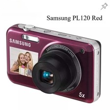 Samsung PL120 Dual LCD Vintage Digital Camera 14.2MP 5x Optical Zoom Red