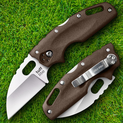 Cold Steel Tuff Lite Folding Knife 2.5'' AUS-8A Steel Blade Brown Griv-Ex Handle