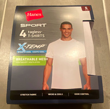 Hanes X-Temp Tagless Breathable Mesh Crew Neck T-Shirt 4-Pack White Men S